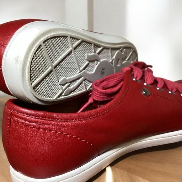 Longchamp red leather sneakers women’s 38 - Picture 5 of 6